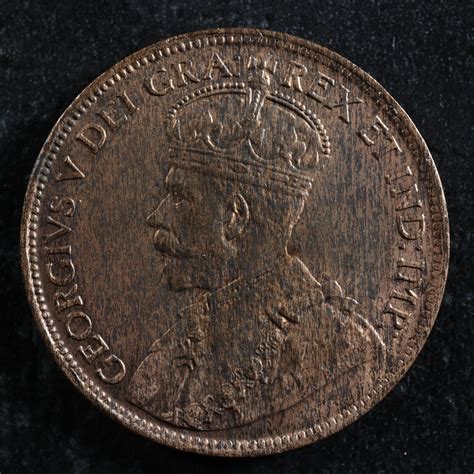 1 cent 1919 Canada one large penny copper King George V c ¢ MS-60 ...