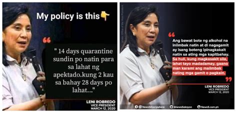 This graphic has been doctored to include a fabricated quote from Leni ...