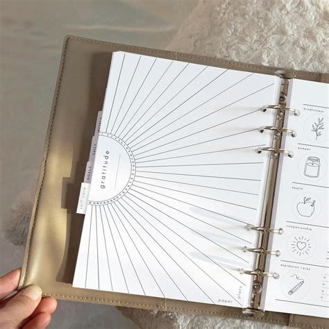 Gratitude Log - Sun Ray - Minimalist Journal Template - Daily ...