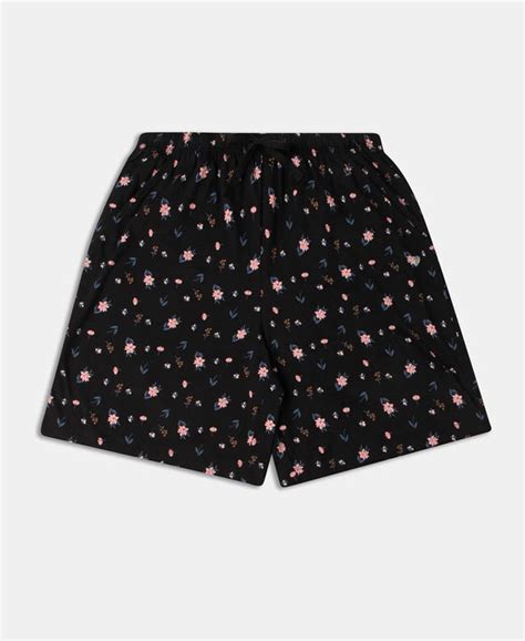 Buy Super Combed Cotton Relaxed Fit Printed Sleep Shorts with Side ...
