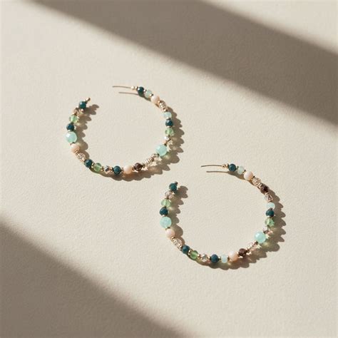Large Bead Hoop Earrings - Accessorize India