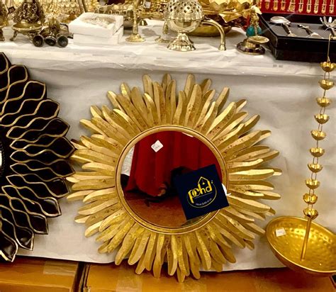 PC Home Decor | Thick Gold Leaf Mirror, Gold – PC HOME DECOR