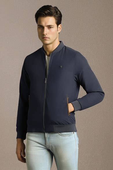 Buy Men Casual Navy Solid Jacket Online - 40083122 | Louis Philippe