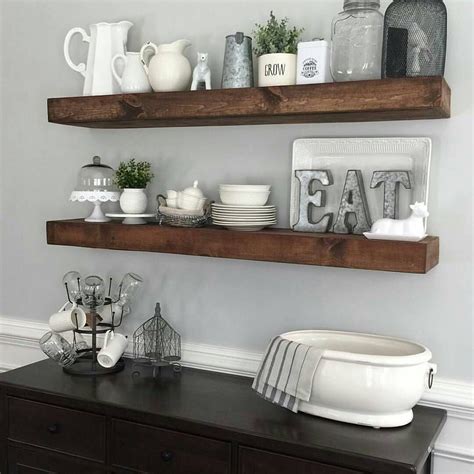 Image result for floating shelves on large wall | Dining room floating ...