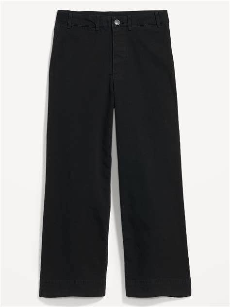 High-Waisted Wide-Leg Cropped Chino Pants | Old Navy