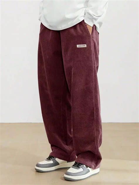 Burgundy Color Mens Corduroy Cotton Pants Casual and Regular Fit Full ...