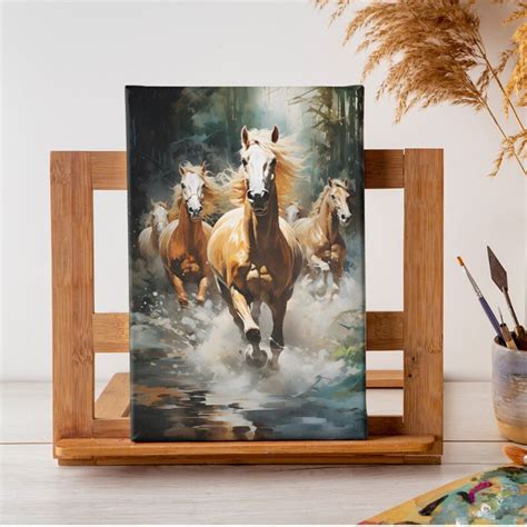 Beautiful Five Running Horses Canvas Wall Painting - Vignette Store