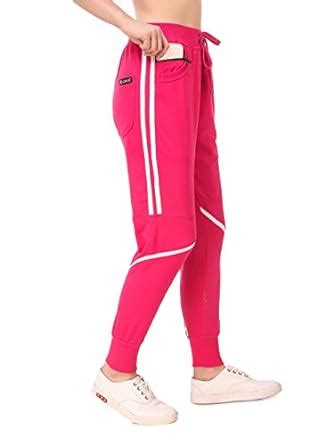 UZARUS Women's Cotton Jogline Slim Fit Joggers Track Pants with 2 ...