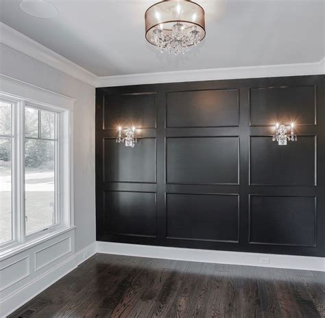 Modern Black Paneling Accent Wall