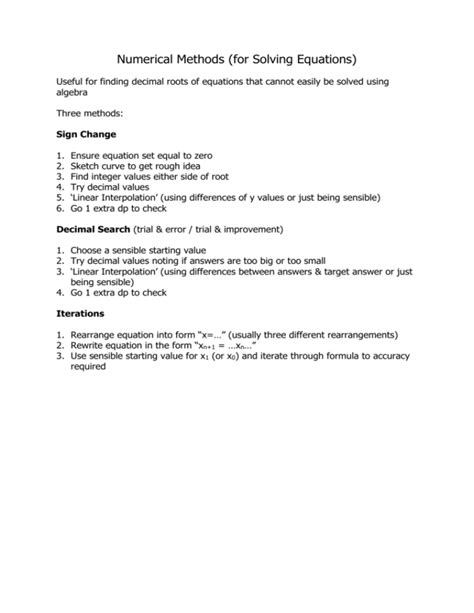 Image result for Examples of Numerical Methods