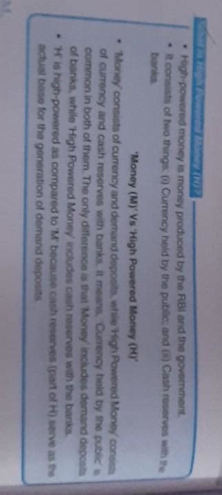 Explain each component of high powered money. - Brainly.in