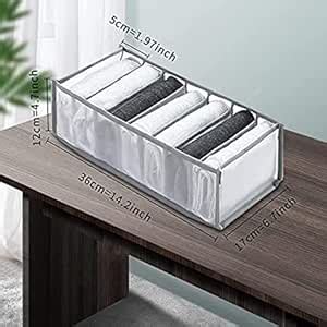 Closet Organizer for Jeans Pants Storage Box with Compartments with Zip ...
