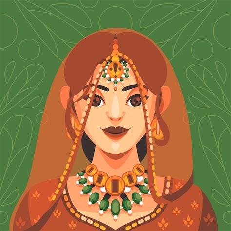 Hand drawn indian bride illustration | Free Vector