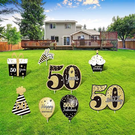 Partygreeting Elegant Black and Gold 40th Birthday Yard Sign Set ...
