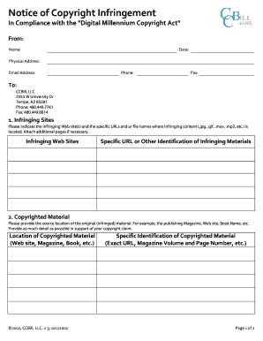 Fillable Online Digital Millennium Copyright Act Notice Fax Email Print ...