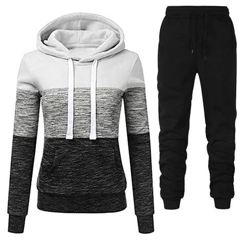 Sweatsuits for Women 2 Piece Jogging Suits Color Block Tracksuits ...