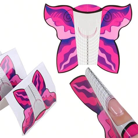 100 peças de Formas de Unha em formato de Borboleta, Guia de Arte de ...