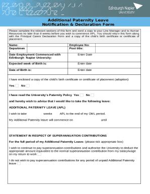 Image result for Paternity Leave Declaration Form