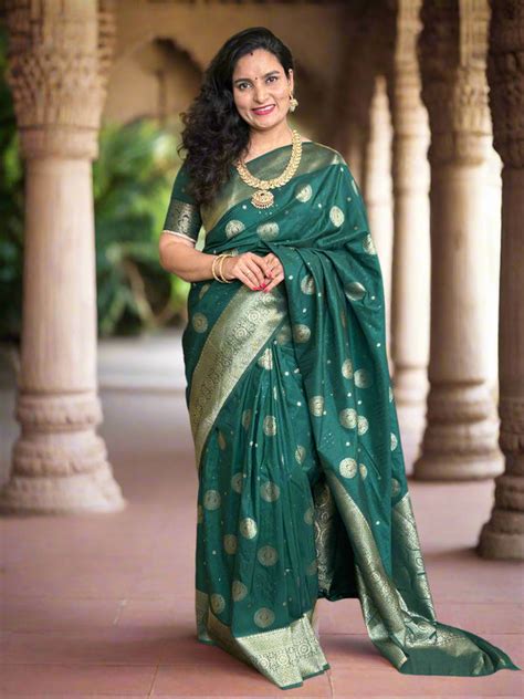 Banarasi Khaddi Georgette (Round Motifs and Sequence Work) – Hema Style ...