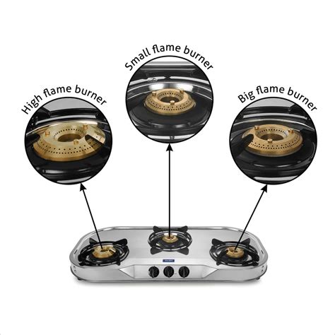 Buy Glen 3 Burner LPG Stainless Steel Gas Stove 1035 XL Online
