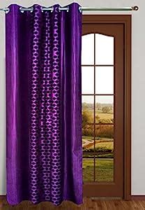 Buy Homefab India 1 Piece Dots Design Door Curtain - 7ft, Purple Online ...