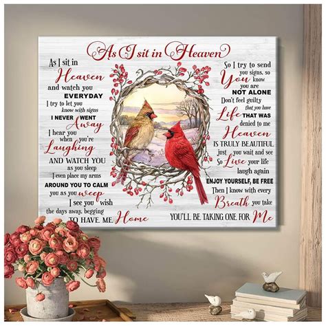 As I Sit In Heaven - Cardinal Poster Canvas Wall Art - Coolprints ...