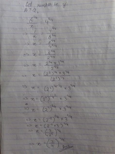 By what number should 6²/⁹ be divided to obtain 4²/³? - Brainly.in