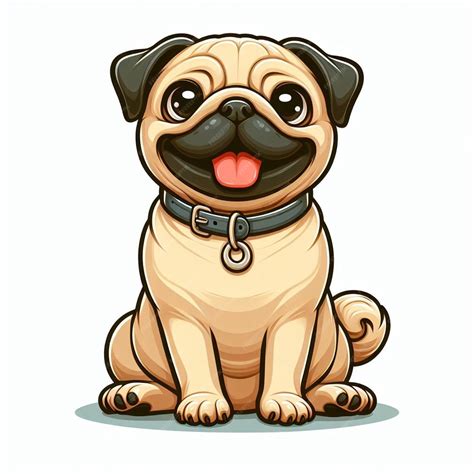 Premium Vector | Cute pug dog vector cartoon illustration