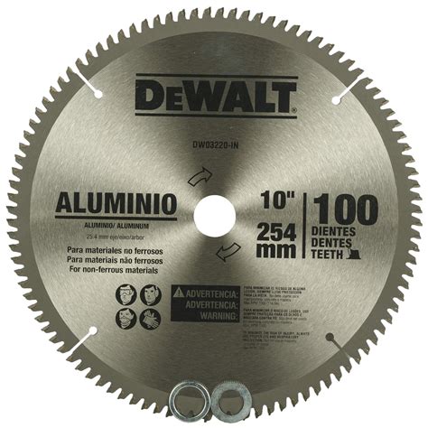 DEWALT DW03220 10" 100T Circular Saw Blade for cutting Aluminium ...