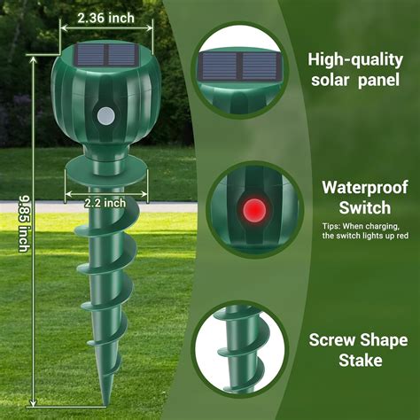 YOOYHHOME Solar Powered Mole Repellent - 3 Modes, IPX7 India | Ubuy