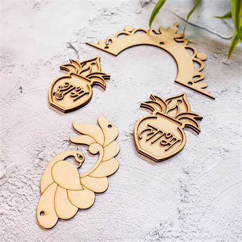 Buy Ready to Paint Kalash with Peacock Shubh Labh MDF Hangings ...