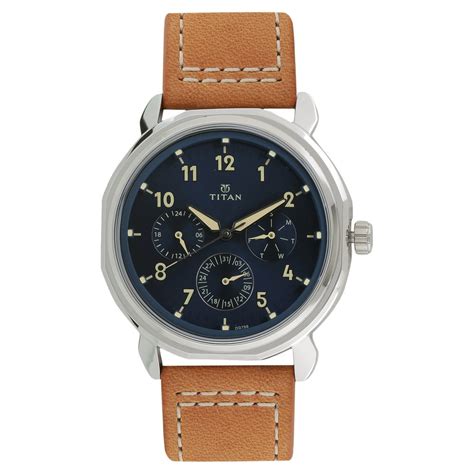 Buy Online Titan Quartz Multifunction Blue Dial Stainless Steel Strap ...