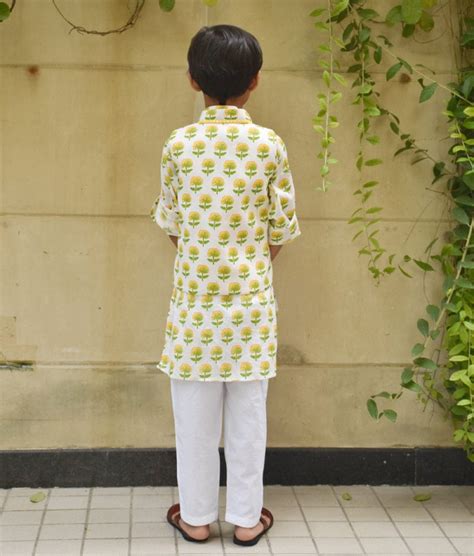 Buy Flower Printed Nehru Jacket and Kurta with Pant – FayonKids