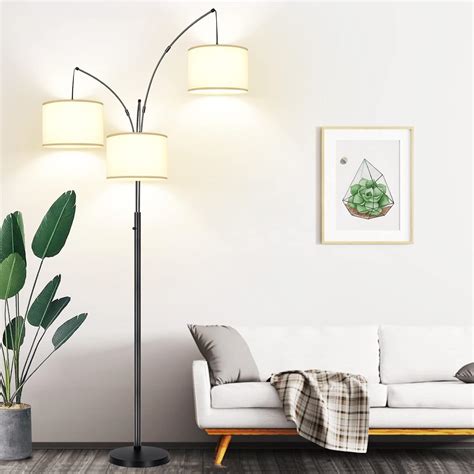 Dimmable Floor Lamp - 3 Lights Arc Floor Lamps for Living Room, 1000LM ...
