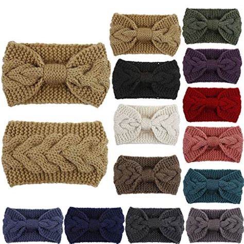 haoricu Knit Headbands Winter Ear Warmers for Women,Elastic Turban Head ...
