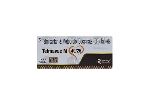 Telmavac M 40/25mg Tablet : View Uses, Side Effects, Price & Substitutes