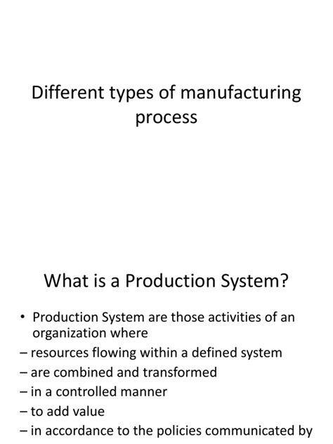 Types of Production Process 的图像结果