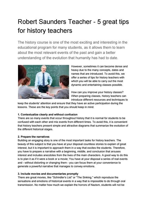 Tips For History Teachers at Aidan Penton blog