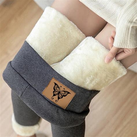 jsaierl Women's Fleece Lined Leggings Winter Warm Thick Tights Cotton ...