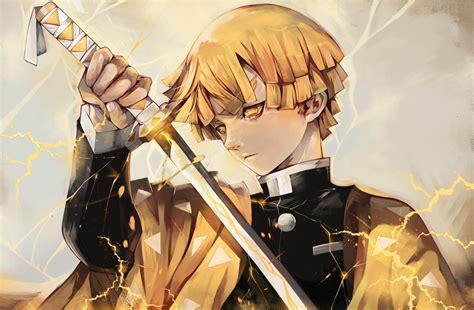 Zenitsu Agatsuma Anime Art Wallpaper, HD Anime 4K Wallpapers, Images and Background - Wallpapers Den
