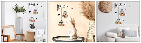 Xtore ® Beautiful Bird Cage Vinyl Wall Sticker (Large Size, Multicolour ...