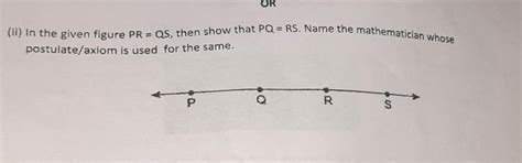 in the given figure pr=qs - Brainly.in