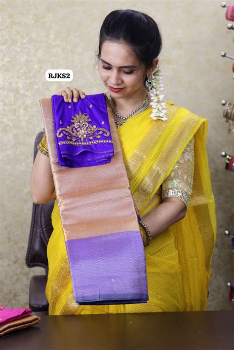 Jothika Katan tissue saree Aari blouse offer(Violet) – Rishi Boutique