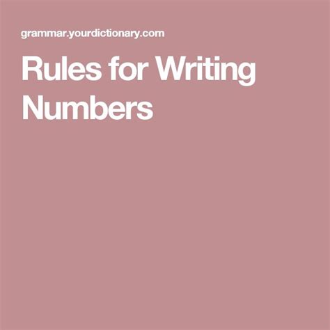 Number Rules in Writing Numbers 的图像结果