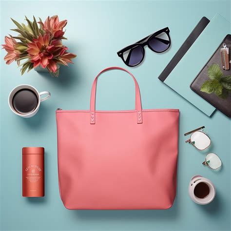A collection of items including a blue bag sunglasses and a pair of ...