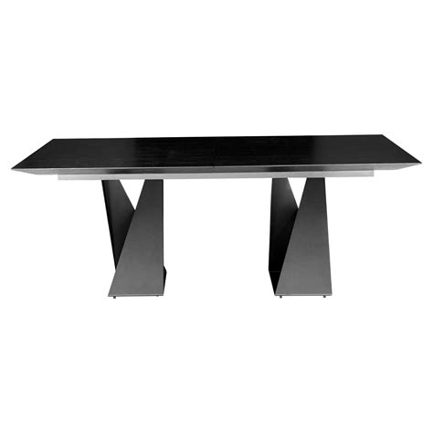 Dining Table Black Legs Oak Top at Sidney Willis blog