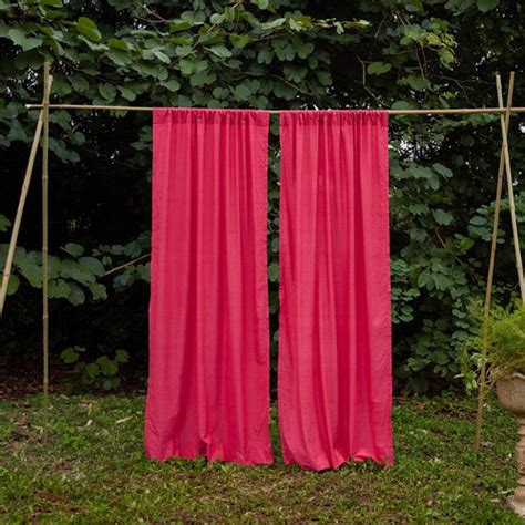 Solid Pink Cotton Handwoven Curtain for Doors & Windows - Loops ...