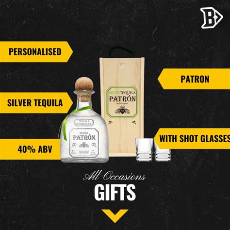 Personalised Patron Silver Tequila Gift Set With Shot Glasses By Beerhunter
