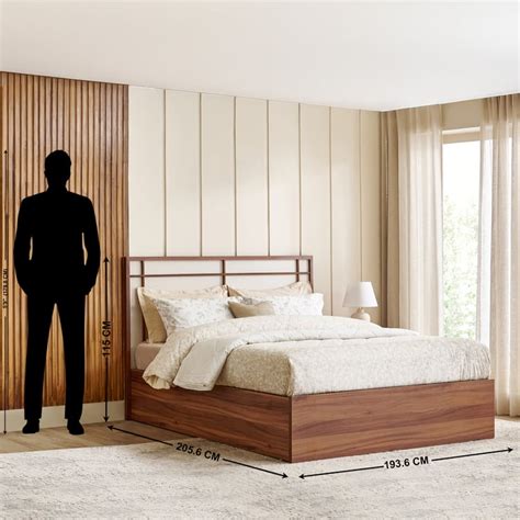 Buy Shoji Akira King Bed with Box Storage - Brown from Home Centre at ...