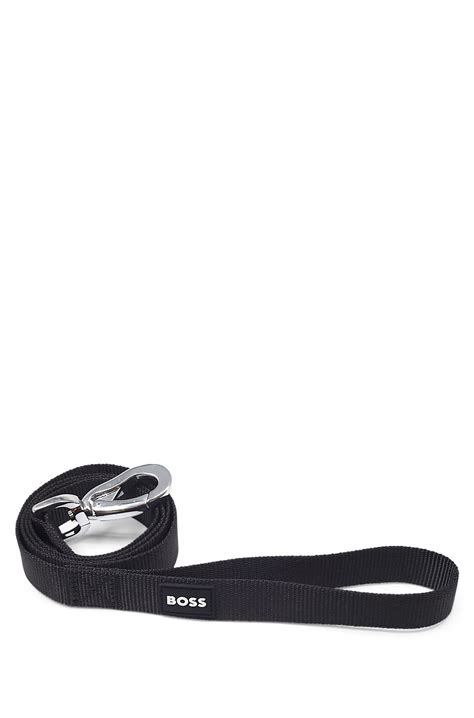 BOSS - Dog leash with silicone logo patch - Black